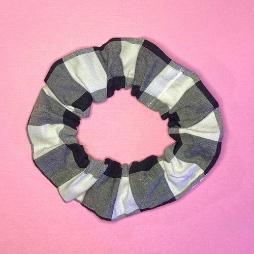 Black Gingham Skinny Scrunchie