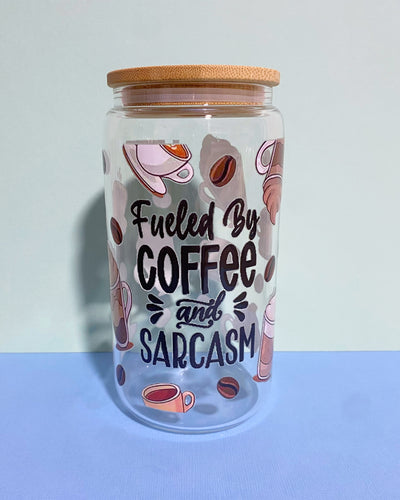 Coffee & Sarcasm Glass Tumbler