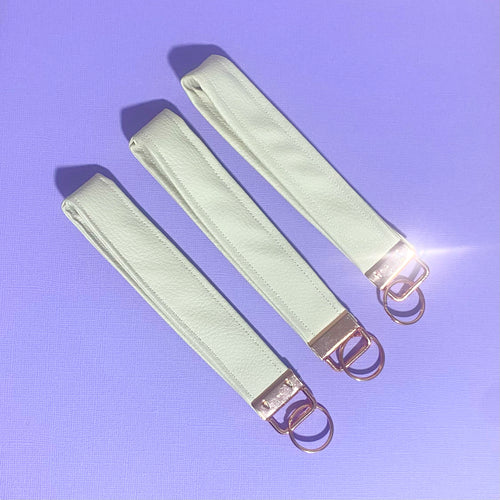 Cream Faux Leather Key Cozy