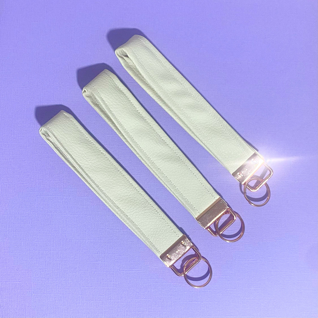 Cream Faux Leather Key Cozy